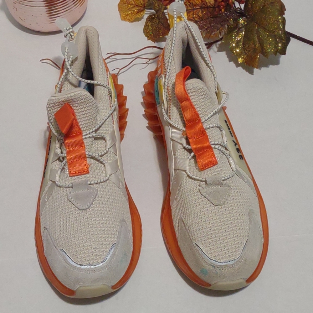 Kids Orange and White Sneakers - Picture 2 of 8